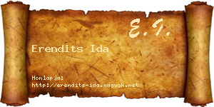 Erendits Ida névjegykártya